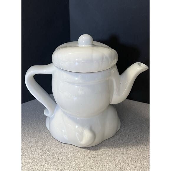 Vtg Teapot Sad Dog & Cap Fitz & Floyd 1984 OCI Omnibus 3 Cup White Ceramic - Picture 3 of 14